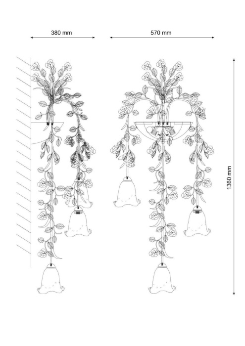 Бра Lucia Tucci Fiori di rose 113.3.2