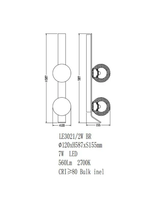 Настенный светильник Leon Air LE3021/2W BR
