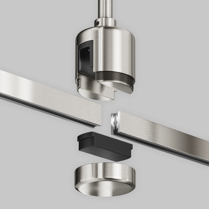 Крепление потолочное Long 760мм с прямым коннектором питания Flarity платина Maytoni TRA159C-IPCL1-PT