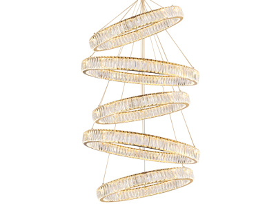 Вертикальная композиция 8240 из пяти колец золото №3 Newport