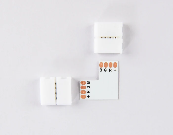 Соединитель угловой L для светодиодной ленты 5050 12/24V (4 конт.) GS6701 (10шт) Ambrella light GS6701