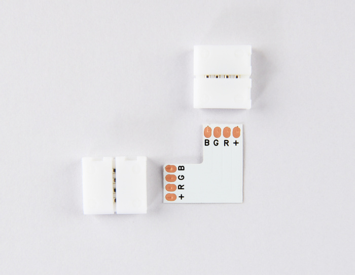 Соединитель угловой L для светодиодной ленты 5050 12/24V (4 конт.) GS6701 (10шт) Ambrella light GS6701