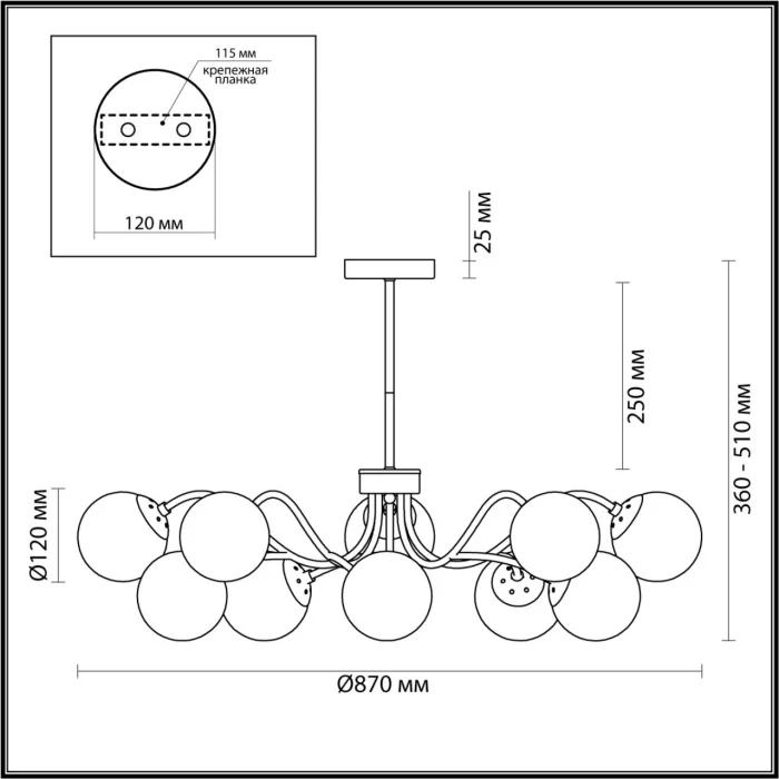 4554/10C MODERNI LN 000 хром Люстра на штанге E14 10*40W 220V CANDICE