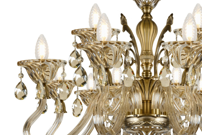 Подвесная люстра iLamp Asia 61082-8+4 Бронзовая