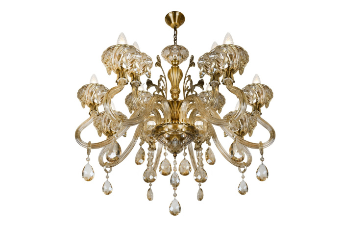 Подвесная люстра iLamp Asia 61082-8+4 Бронзовая