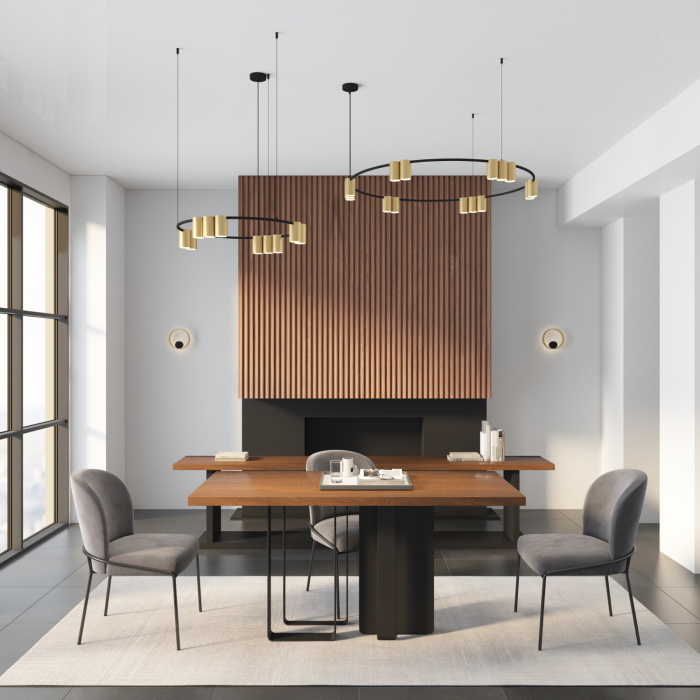 Настенный светильник Denkirs Orbit DK5060-BK+SG