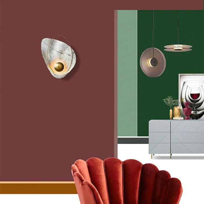 Настенный светильник CLAM Черный мрамор ImperiumLoft