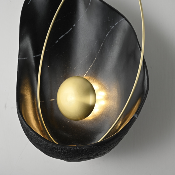 Настенный светильник CLAM Черный мрамор ImperiumLoft