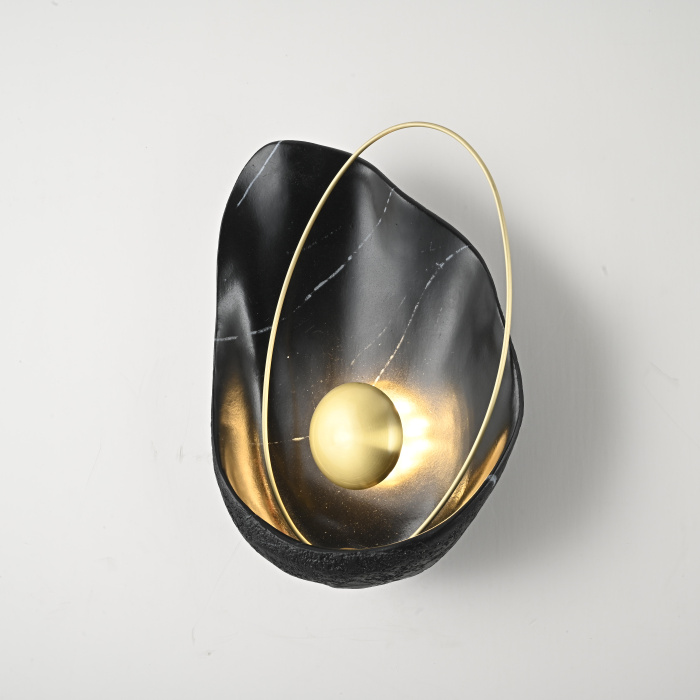 Настенный светильник CLAM Черный мрамор ImperiumLoft