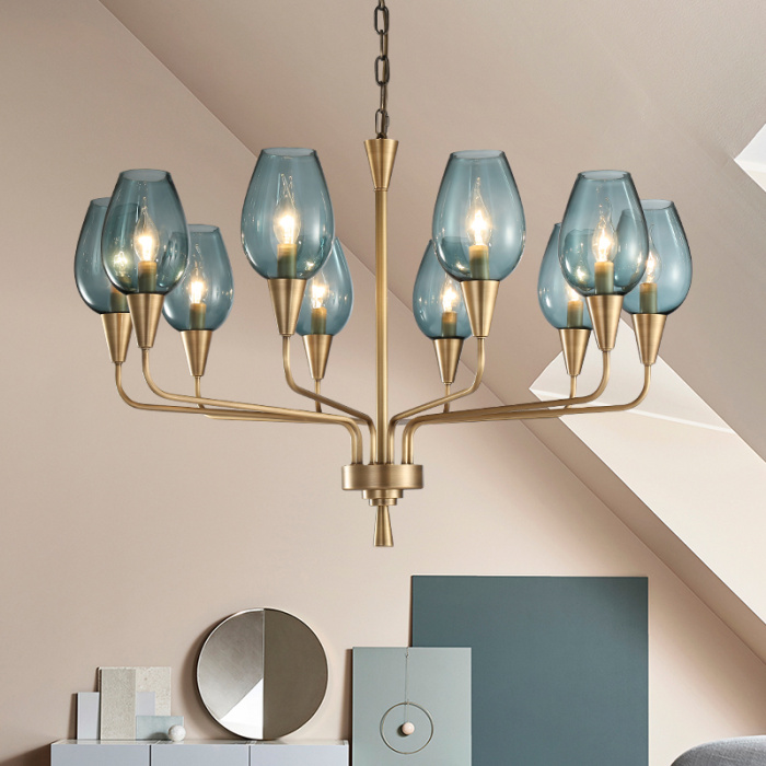 Подвесная дизайнерская люстра Viola 8 Прозрачный ImperiumLoft