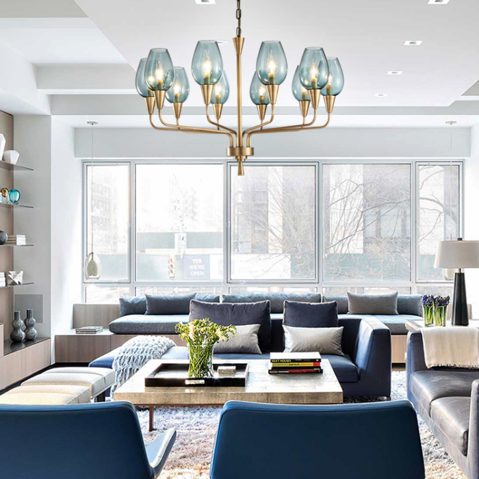 Подвесная дизайнерская люстра Viola 8 Прозрачный ImperiumLoft