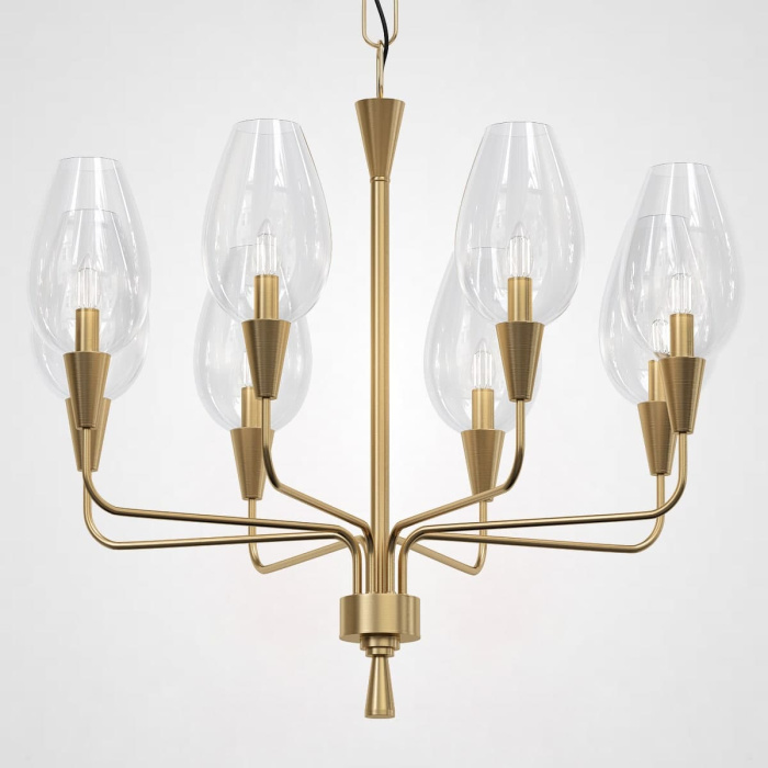 Подвесная дизайнерская люстра Viola 8 Прозрачный ImperiumLoft