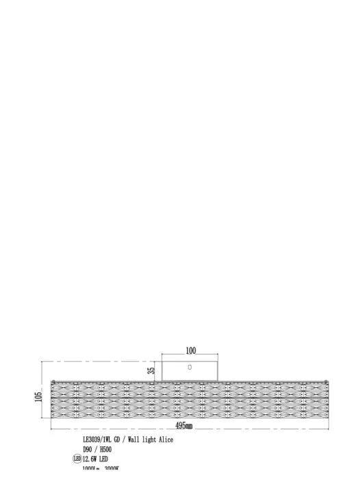 Настенный светильник Leon Alice LE3039/1WL GD