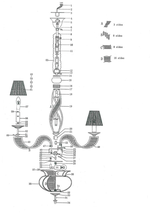 Люстра подвесная Alveare Osgona 702104