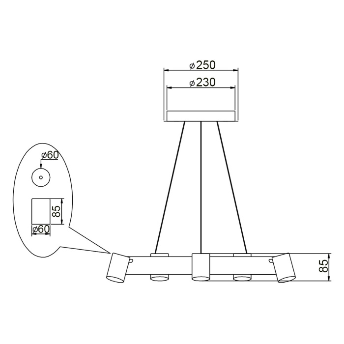 Подвесной светильник VL10152P05 Vele Luce