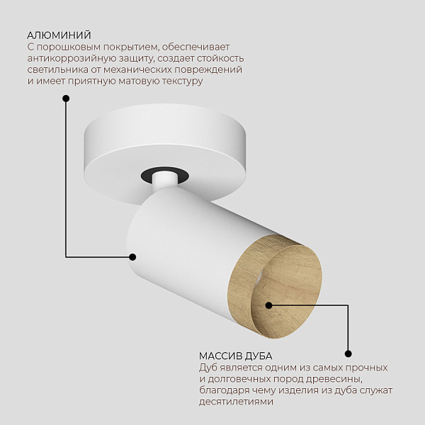 Спот Ledron SAGITONY R1 S60 Dim Wooden Wh