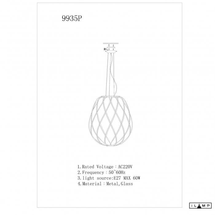 Подвесной светильник iLamp CENTO 9935P/1-D300 CLEAR