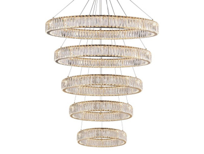 Вертикальная композиция 8240 из пяти колец  золото №79 Newport