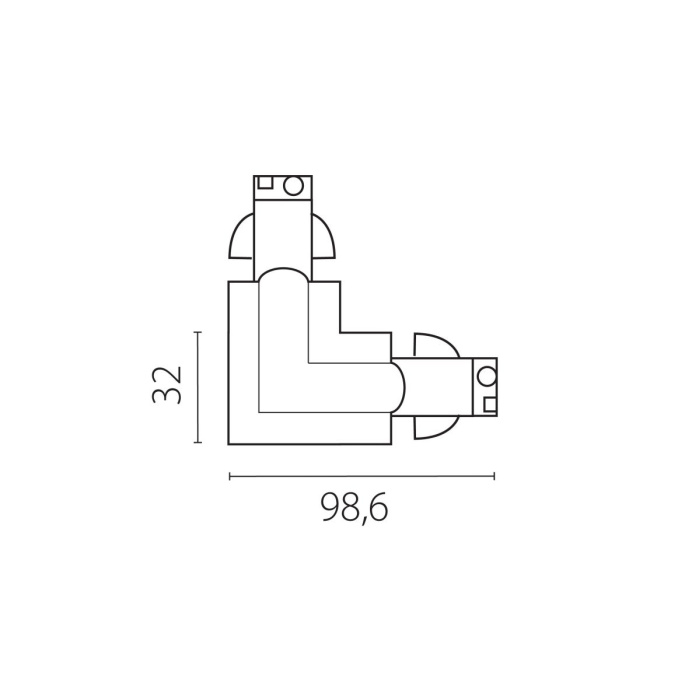 Соединение угловое перекидное с подводом питания к треку 5040xx-(F)/(R) Lightstar Quattro 504126-FRPS