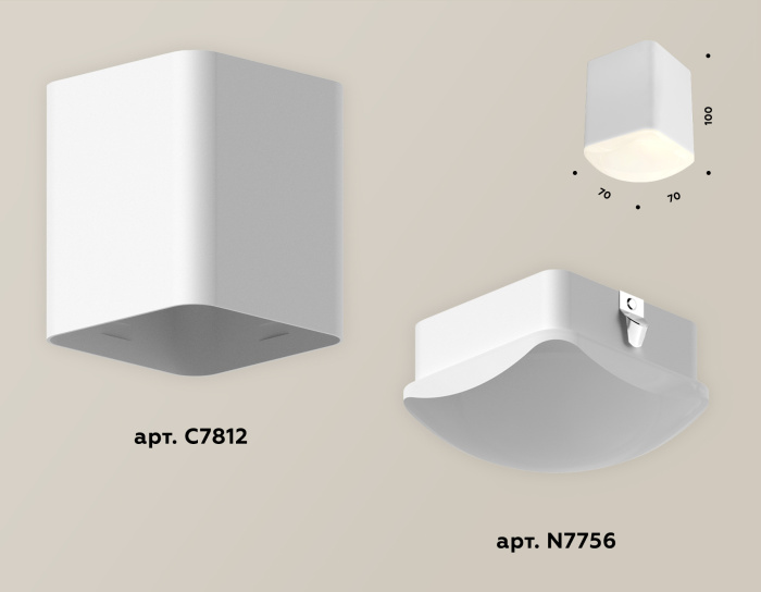 Комплект накладного светильника с акрилом Ambrella light XS7812022