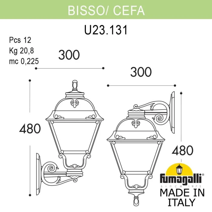 Уличный настенный светильник Fumagalli BISSO/CEFA U23.131.000.VYE27