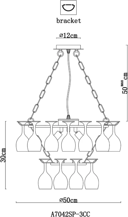 Люстра подвесная Arte Lamp BANCONE A7042SP-3CC