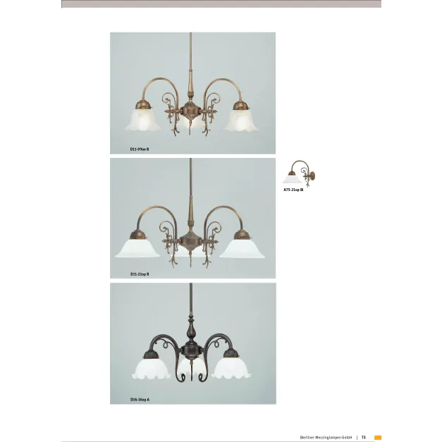Люстра на штанге Berliner Messinglampen D11-21opB