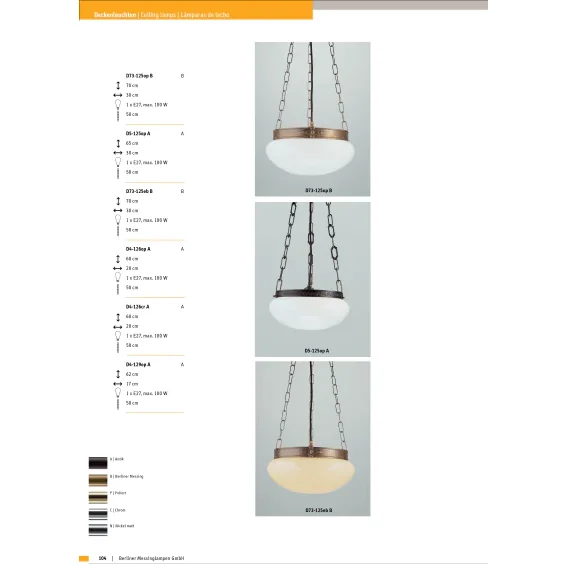 Подвесной светильник Berliner Messinglampen D4-126opA