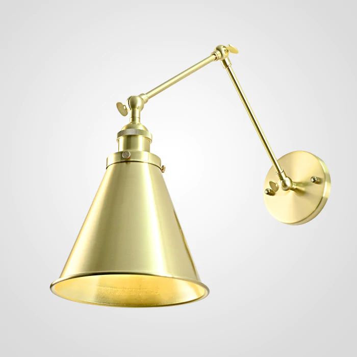 Бра Gloce Cone Shade Loft Industrial Metal Tall Gold ImperiumLoft