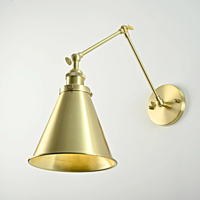 Бра Gloce Cone Shade Loft Industrial Metal Tall Gold ImperiumLoft