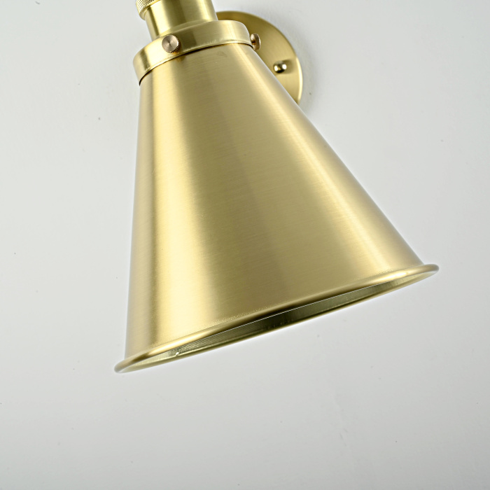 Бра Gloce Cone Shade Loft Industrial Metal Tall Gold ImperiumLoft