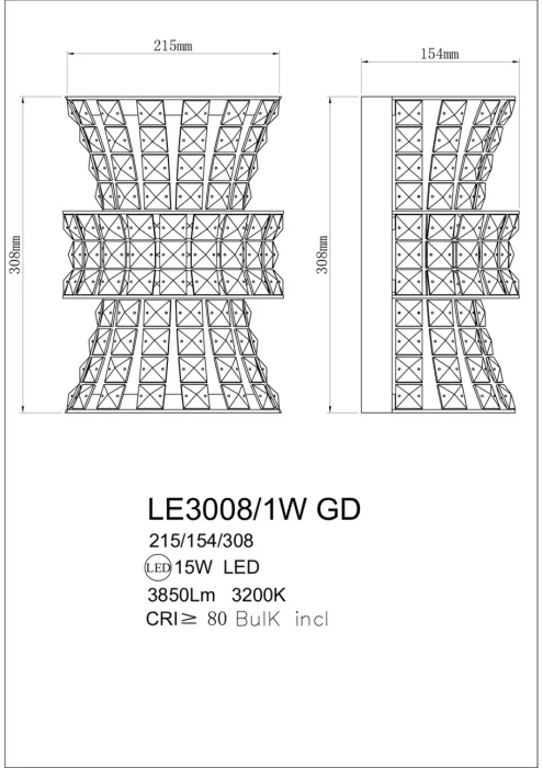 Настенный светильник Leon Aurelie LE3008/1W GD
