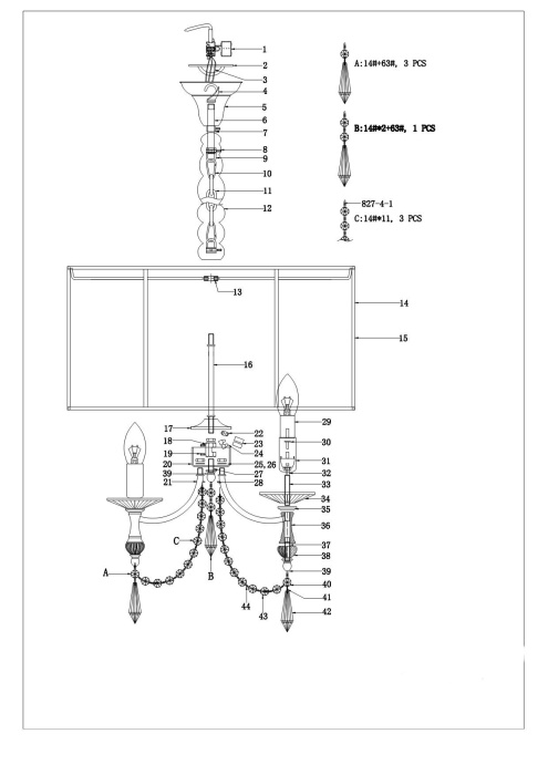 Подвесная люстра LIGHTSTAR 725033