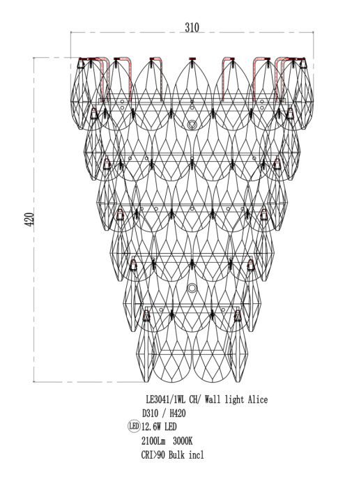 Настенный светильник Leon Belle LE3041/1WL CH