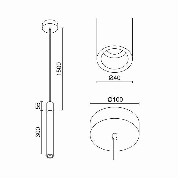 Подвесной светильник Ledron ANY C Wood 55