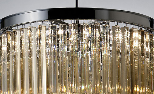 Подвесная люстра Delight Collection 1920s Odeon KR0387P-10B chrome/amber