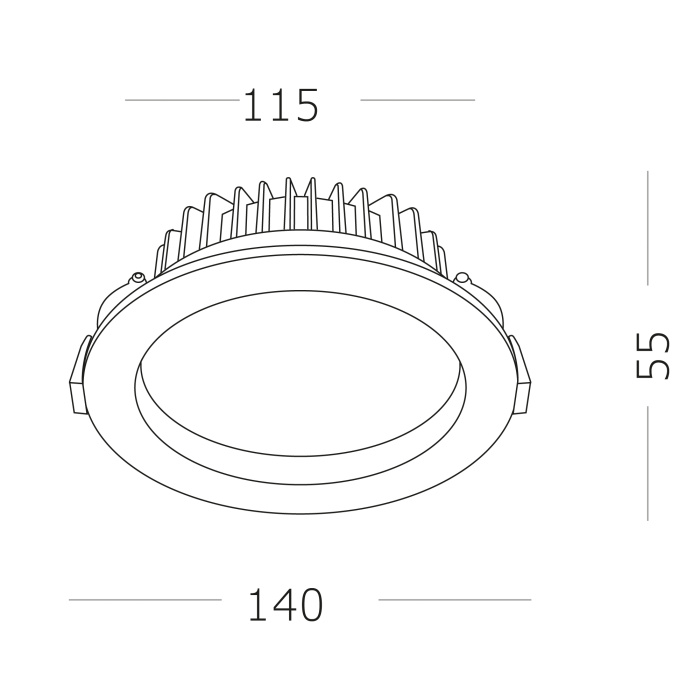 Светильник встраиваемый Белый LED 1*18W 4000K 1 440Lm Ra80 100° IP44 D140xH52 100-240VV ST752.548.18