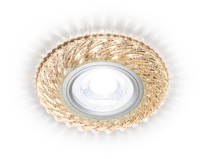 Встраиваемый точечный светильник MR16 с LED подсветкой Ambrella light S295 CH/WR