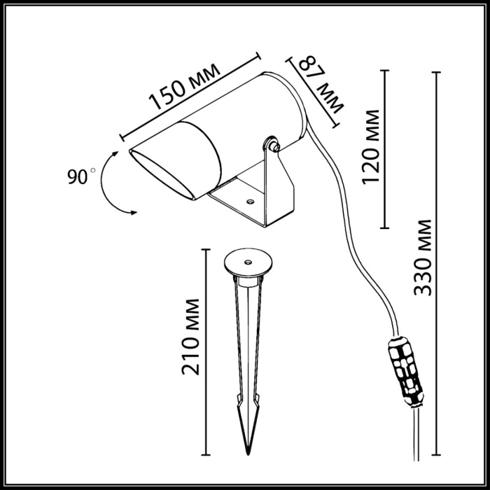 Ландшафтный грунтовый светильник Odeon Light Stima 6647/15GL3