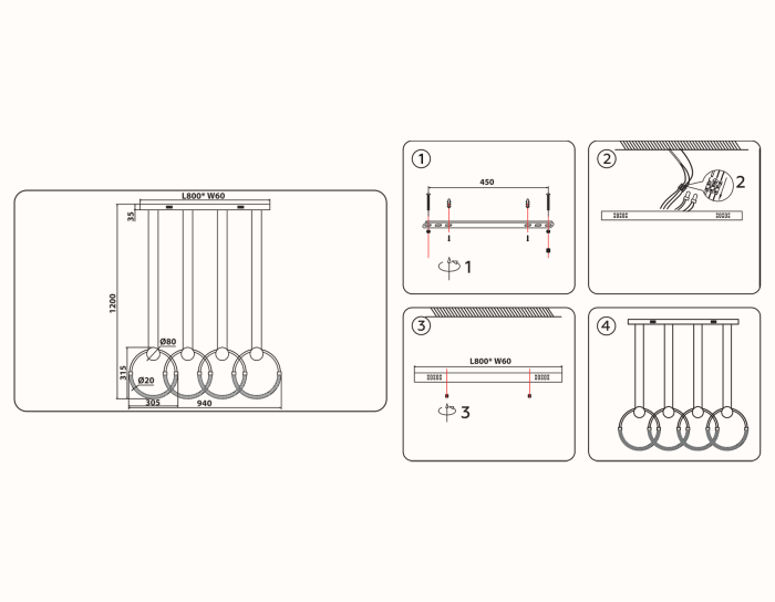 Подвесной светодиодный светильник Ambrella light FL10598