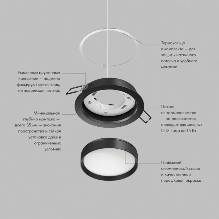 Встраиваемый светильник Denkirs Ratio DK-DH2000-BK