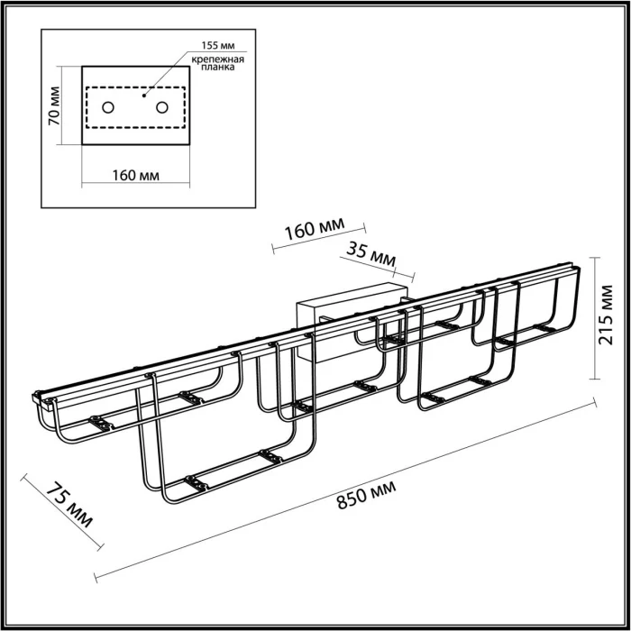 Настенный светильник ZAHA Odeon Light 7060/12WL