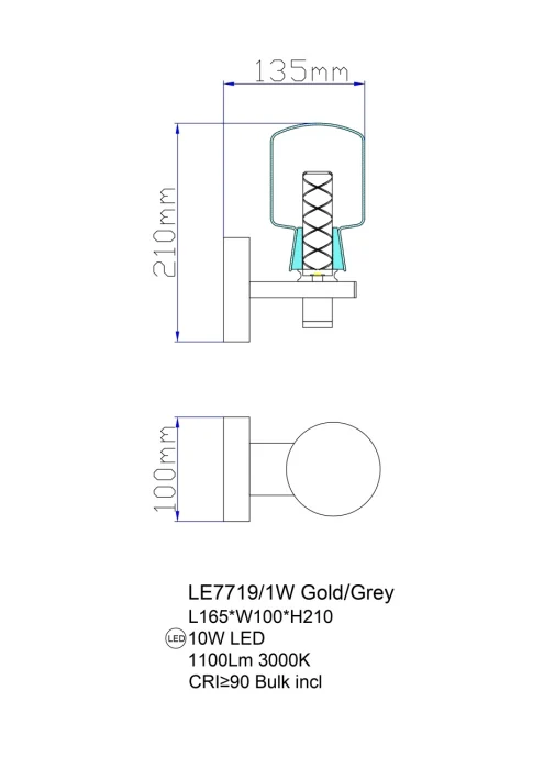 Бра Leon Marie LE7719/1W Nickel
