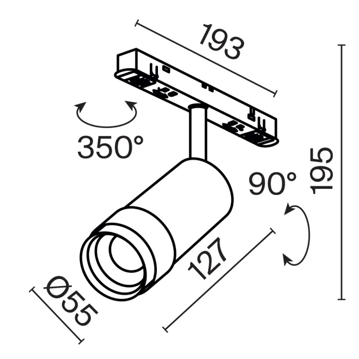 Трековый светильник Maytoni Focus Zoom TR212-4-12WTW-DD2-Z-B