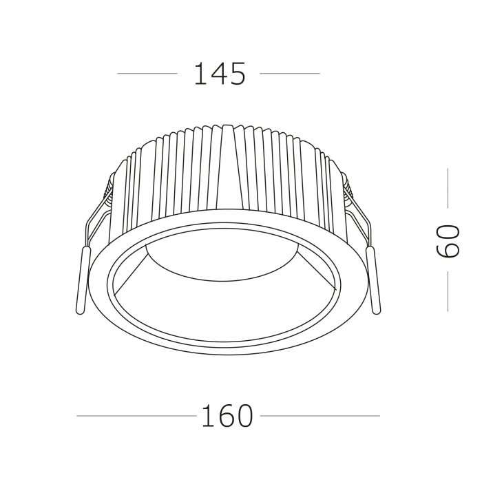 Светильник встраиваемый Белый LED 1*18W 4000K 1 620Lm Ra80 120° IP20 D160xH60 100-240V ST755.548.18