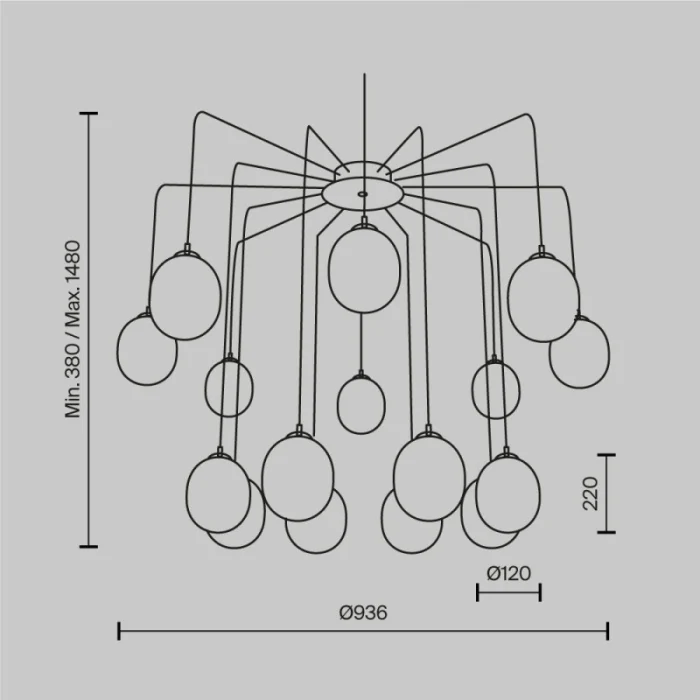 Каскадная люстра Maytoni MOD176PL-16G