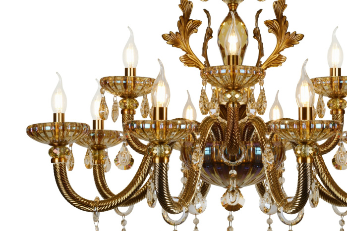 Подвесная люстра iLamp Asia 81069-8+4 Бронзовая