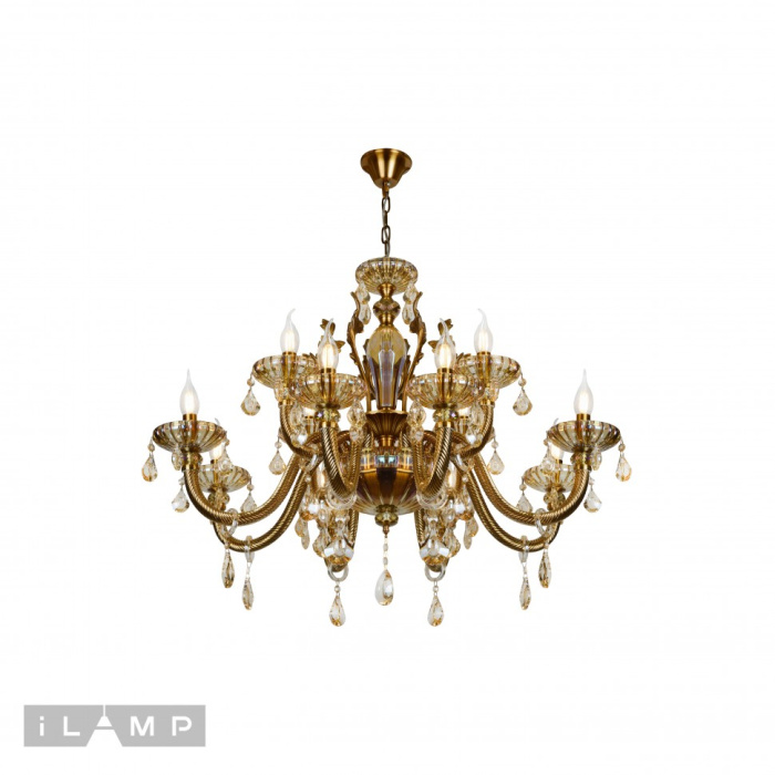 Подвесная люстра iLamp Asia 81069-8+4 Бронзовая