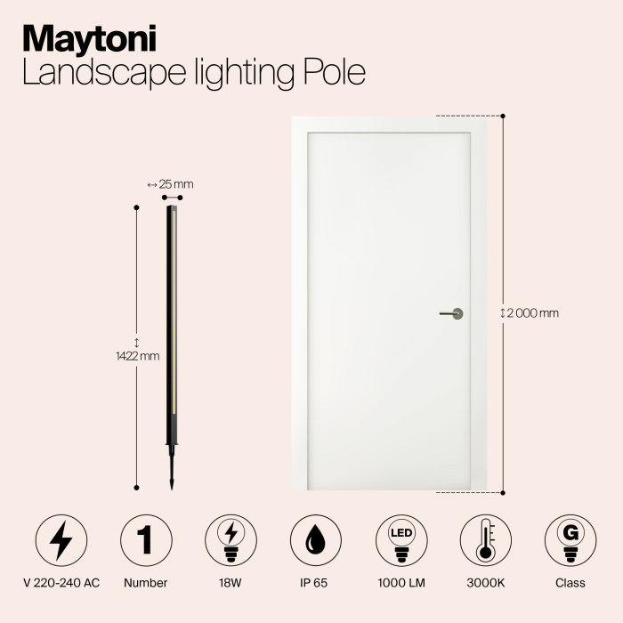 Садово-парковый светильник Maytoni Pole O440FL-L18GF3K