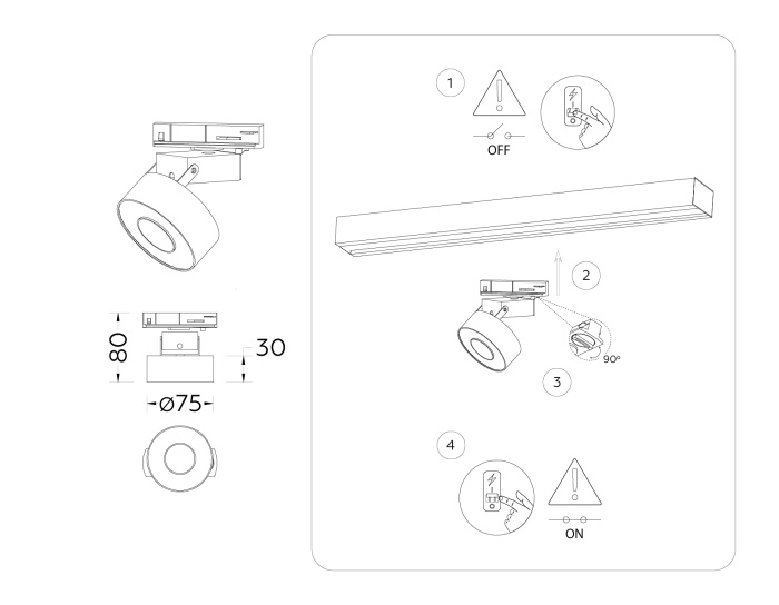 Трековый однофазный светодиодный светильник Ambrella light GL6861